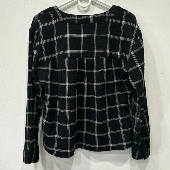 Madewell Windowpane Lightspun Evert Top Women’s Size Small - Picture 9 of 12